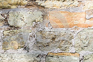 Texture of the ancient masonry wall.