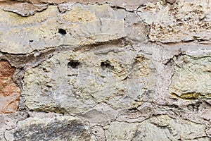 Texture of the ancient masonry wall.