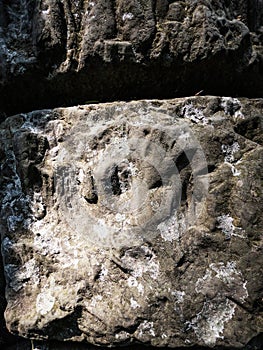 Texture of ancient stone blocks of ancient buildings made of natural stone