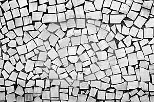 Texture of asymmetric tiles black and white