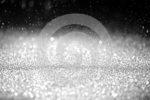 Texture background abstract black and white or silver Glitter