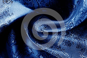 Texture, background blue, dark blue, navy blue, sapphirine,  blushful fabric with a paisley pattern.based on traditional Asian