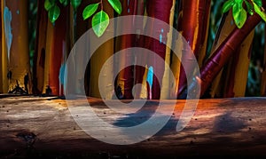 Texture background of a large rainbow eucalyptus tree.