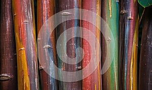 Texture background of a large rainbow eucalyptus tree.