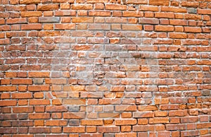 Texture background old building wall of red bricks