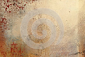 Texture and background, painted on canvas, ocher and red photo