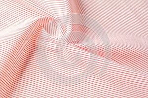 Texture background pattern. Cloth cotton. White in red stripes.