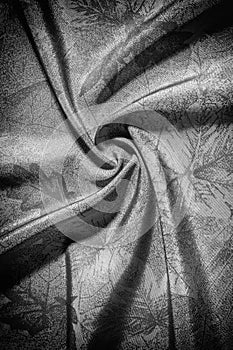 Texture, background, pattern. cloth silk black white. Look at th