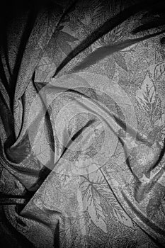 Texture, background, pattern. cloth silk black white. Look at th
