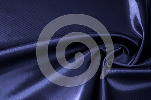 Texture, background, pattern. Fabric silk color cobalt, smalt, b