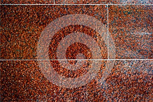 Texture, background, pattern. Photo of red granite. Facing grani