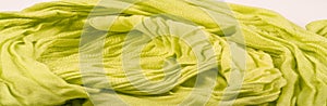 Texture, background, pattern, postcard, silk fabric, light green color, aureolin, artificially wrinkled fabric, wrinkled texture,