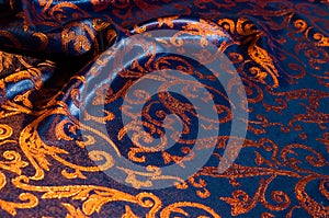 Texture, background, pattern. silk cloth Royal monogram. Moses V