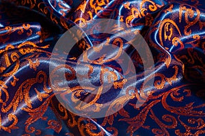 Texture, background, pattern. silk cloth Royal monogram. Moses V