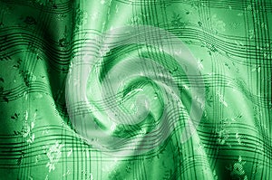 Texture background pattern. Silk fabric is green, Beautiful Green Silk. Drapery Textile Background,