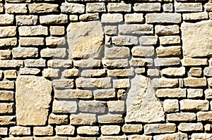 Texture background, pattern. The wall is stone. Architecture. Co