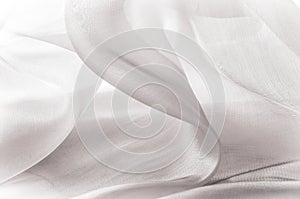 Texture, background, pattern. White silk fabric for draping. Abs
