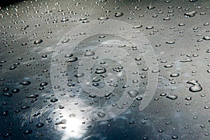 Texture background. raindrops on paintwork. Precipitation in the