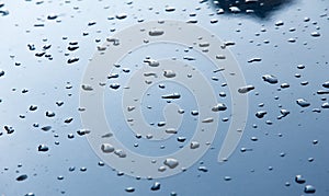 Texture background. raindrops on paintwork. Precipitation in the