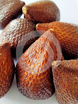 Texture background of salak fruit or snake fruit