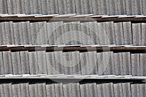 Texture background of stacked cement brick for the house wall