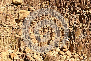 Texture and background of the surface sandstone mountain.