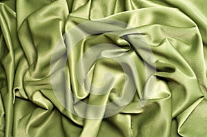 Texture, background. template. Cloth silk green, crepe de Chine.