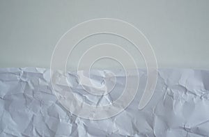 Texture, background. White crumpled paper
