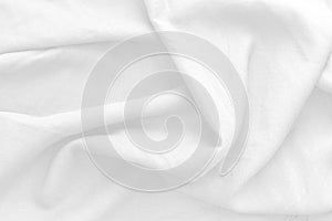 Texture background white fabric cotton luxury top view flat lay.