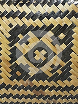 the texture of the bamboo craft besek from the island of Bali