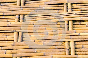 Texture of Bamboo weave walk way bridge