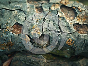 The texture of bark on an ancient tree