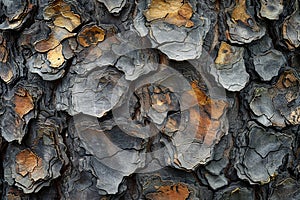 The texture of bark on an ancient tree
