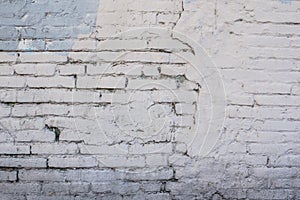 Texture of battered, dirty and old brick wall and floor of various colors