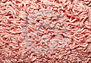 Texture of beef forcemeat close up