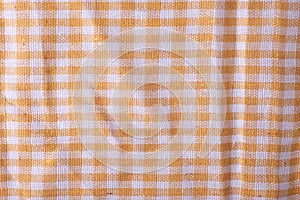 texture of beige plaid cloth dishcloth close-up