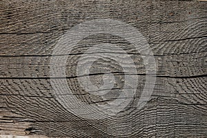 Texture of black and dark brown old wood. An old Board with knots. Wide texture of the old Board close-up. The texture of the barn