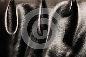 Texture of a black leather handbag