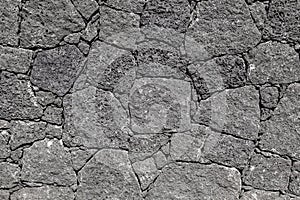 Texture of black volcanic rock wall from Lanzarote, Canary I