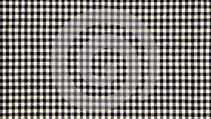 Texture black white plaid fabric real photo