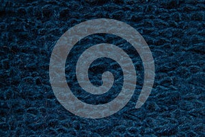 Texture of blue big knit blanket