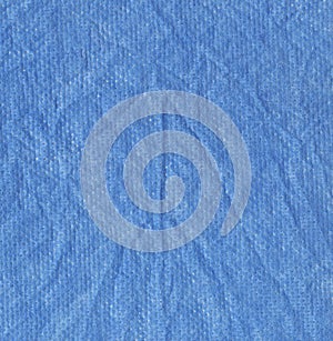 Texture of blue crumpled technical lint-free microfiber fabric