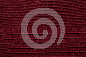 Texture of blue knitted fabric, close-up, top view