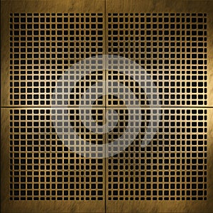 texture brass grate floor panel industrial clean , generated by AI