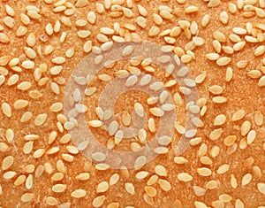 Texture of bread with sesame pips