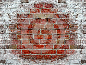 Texture from brick wall covered with salt