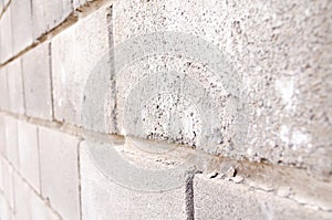 The texture of the bricks. Brick background. Background of bricks. Gray bricks. Concrete blocks. Part of the concrete wall. Gray