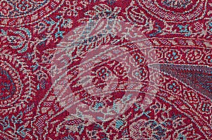 Texture of bright fabric with cucumbers