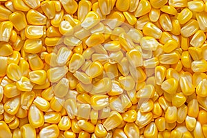 Texture of bright yellow kernels of fresh corn. Ecological healthy proper vitamin nutrition