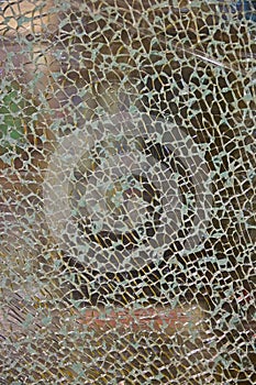 Texture of broken tempered glass